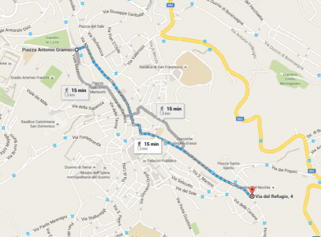 How to arrive by foot